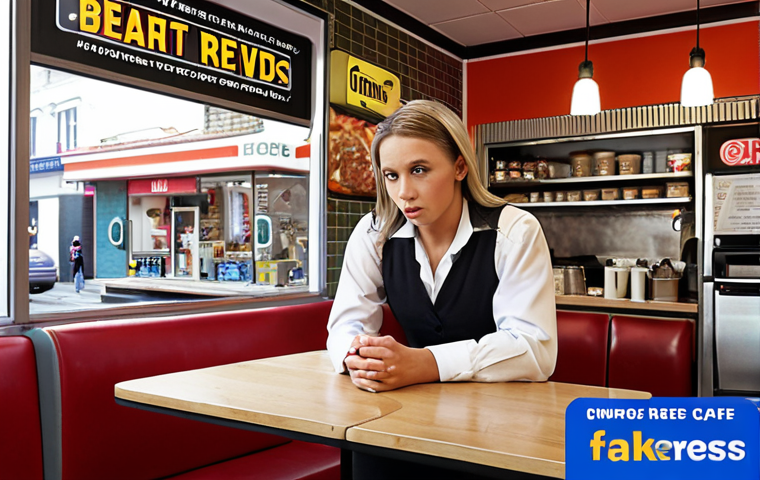 **
A franchise cafe dealing with the spread of fake news online, showing a decline in customer traffic despite efforts to clarify the misinformation. The scene should convey a sense of crisis and reputation damage.
**